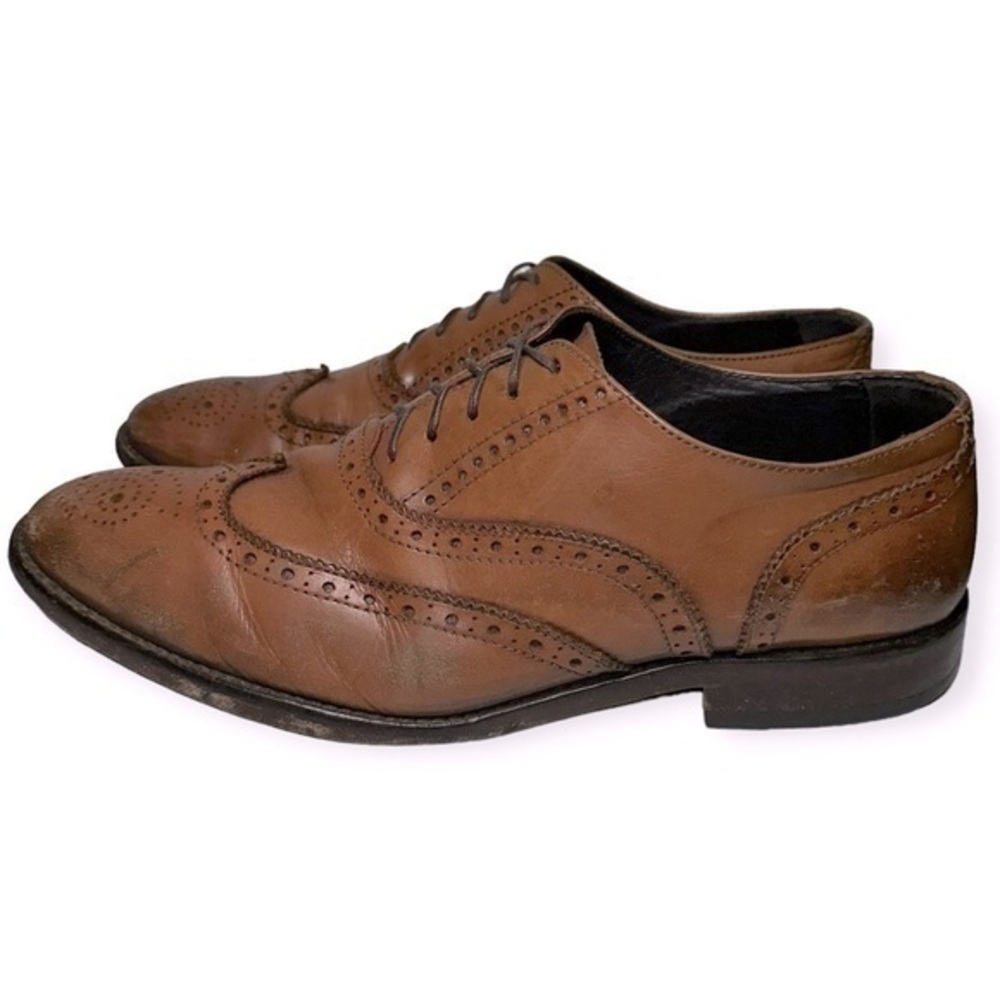Adam Derrick To Boot New York Men’s Size 10 Dark Tan Wingtip Brogue Oxford Shoes